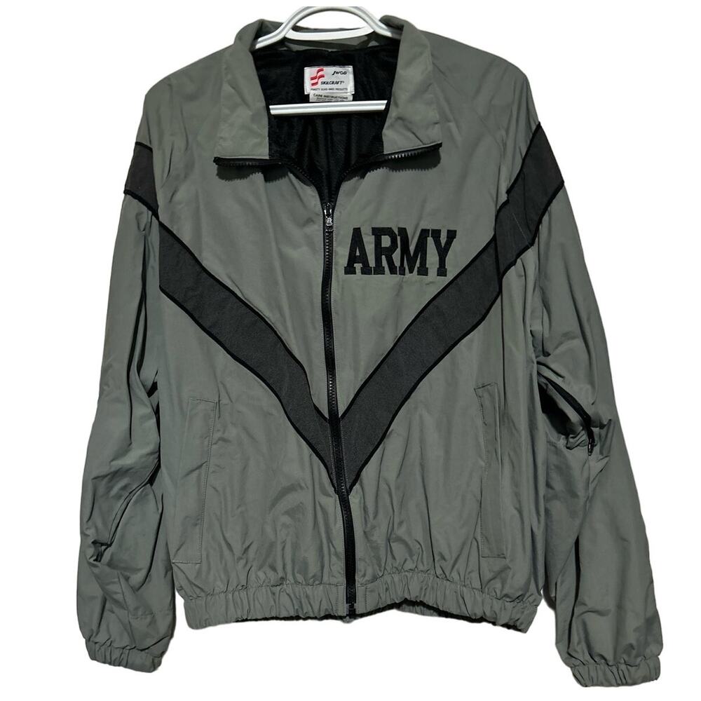 Skilcraft Army‎ Training Jacket 100% Nylon Black Green Gray Size Medium/Short